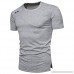 Fashion Basic T Shirt Donci Summer Cool and Refreshing Casual New Men's Tees Slim Round Neck Button Stitching Tops Gray B07Q72NSH2